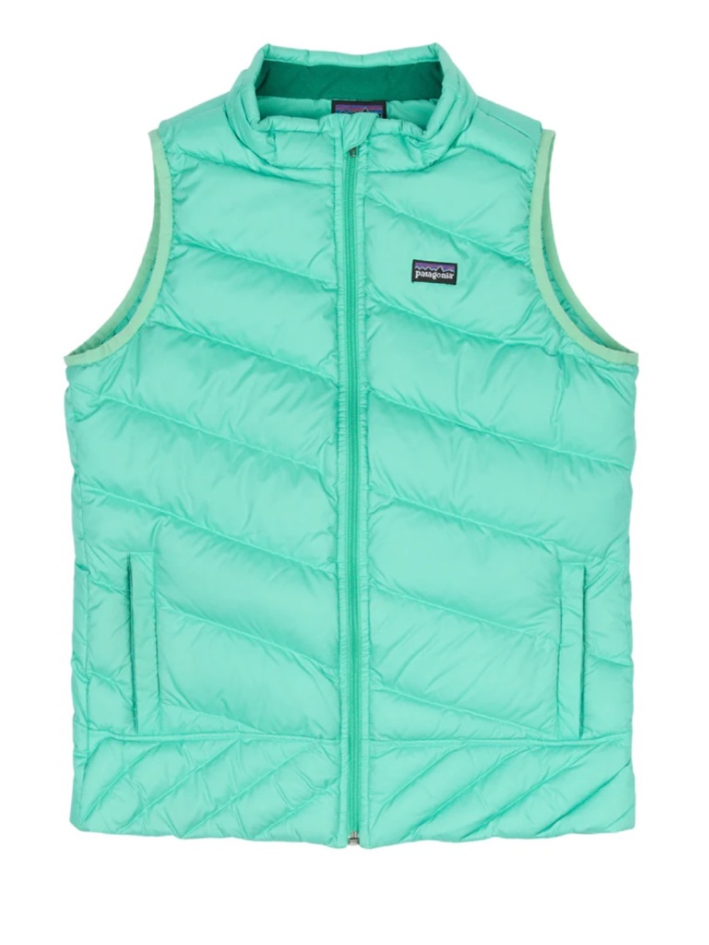 Patagonia Girls Goose Down Puffer Vest Size XS 5-6 in Light Aquarium‎